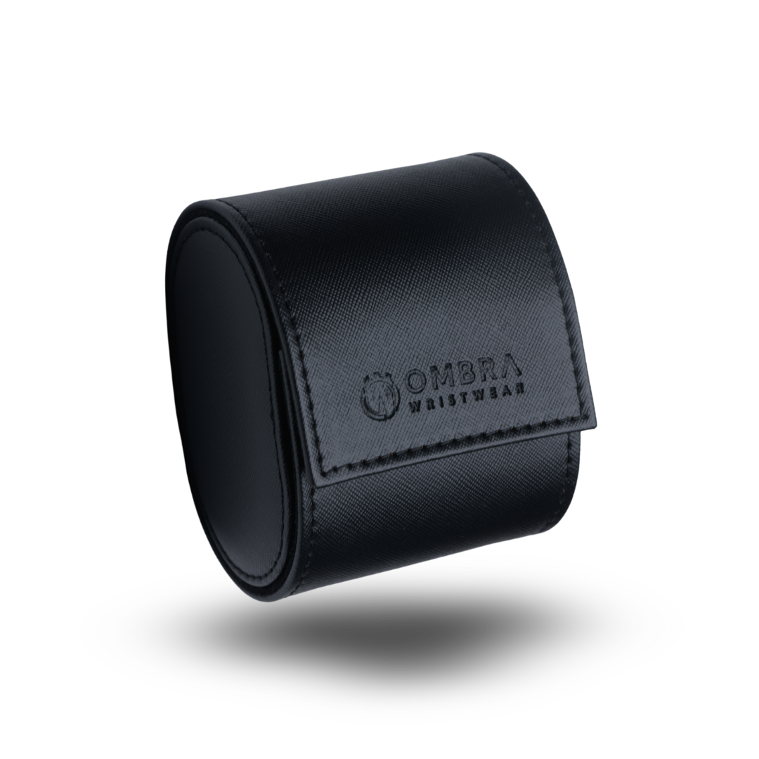 Ombra Luxury Black Leather Watch Travel Case